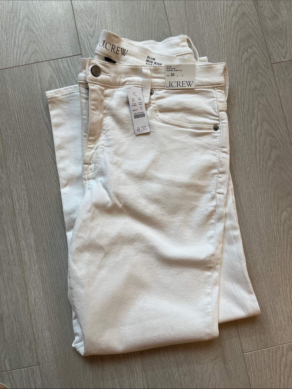 New with tags J. Crew Mid Rise White Women's Jeans